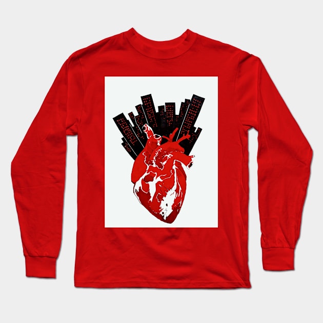 City Heart Long Sleeve T-Shirt by theprometeus